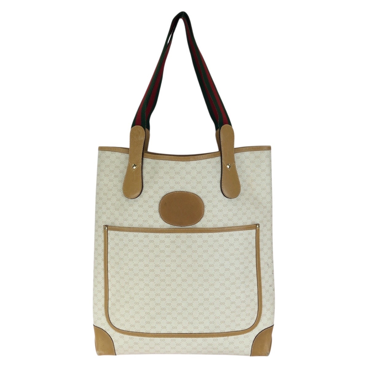 GUCCI グッチ オールドグッチ シェリーライン マイクロGG オフホワイト ベージュ GGスプリームキャンバス レザー/ トートバッグ ショルダーバッグ 604617 【中古】