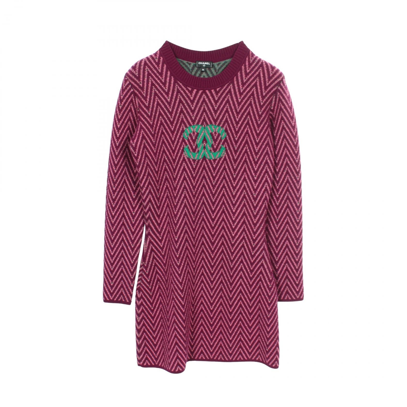 シャネル CHANEL ココマーク ワンピース 衣料品 トップス カシミヤ レディース パープル系 / ピンク系 / グリーン系 P71619K10290 21K 【中古】