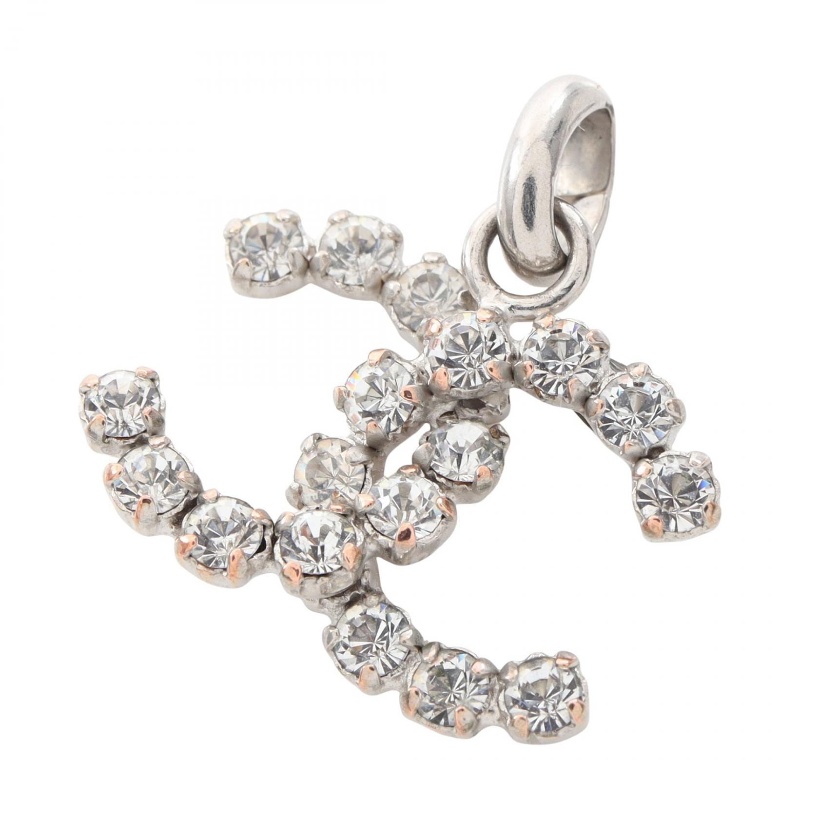 シャネル CHANEL ココマーク ペンダントトップ ジュエリー ステンレススチール ラインストーン レディース シルバー系 / クリア系 【中古】