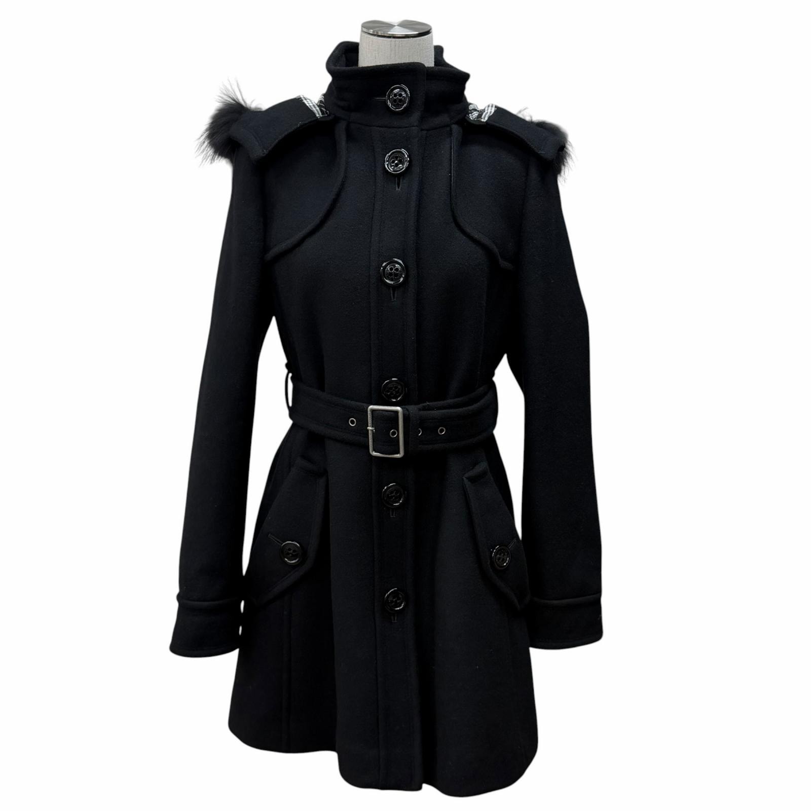 極美品 バーバリーブルーレーベル コート ブラック レディース 40