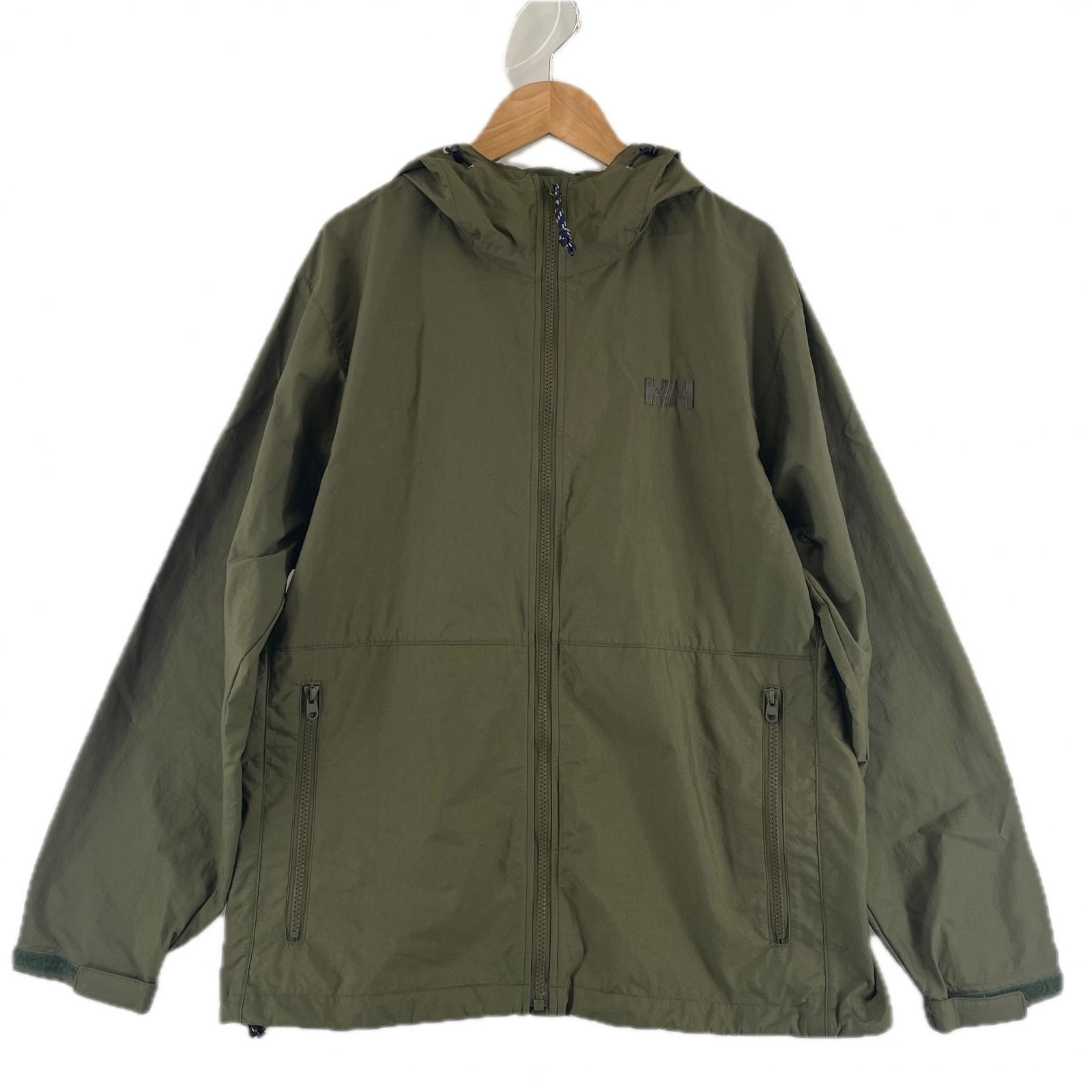 極美品 HELLY HANSEN ヘリーハンセン ベルゲンジャケット ブランドロゴ 秋冬 AW ナイロンジャケット ナイロン カーキ メンズ M【古着】【中古】