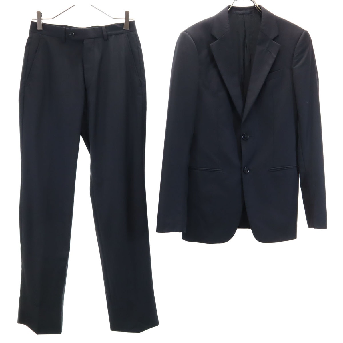 ARMANI COLLEZIONI アルマーニコレッツォーニ イタリア製 シャドーハウンドトゥース柄 スーツ 上下セットアップ 44 ブラック 千鳥格子