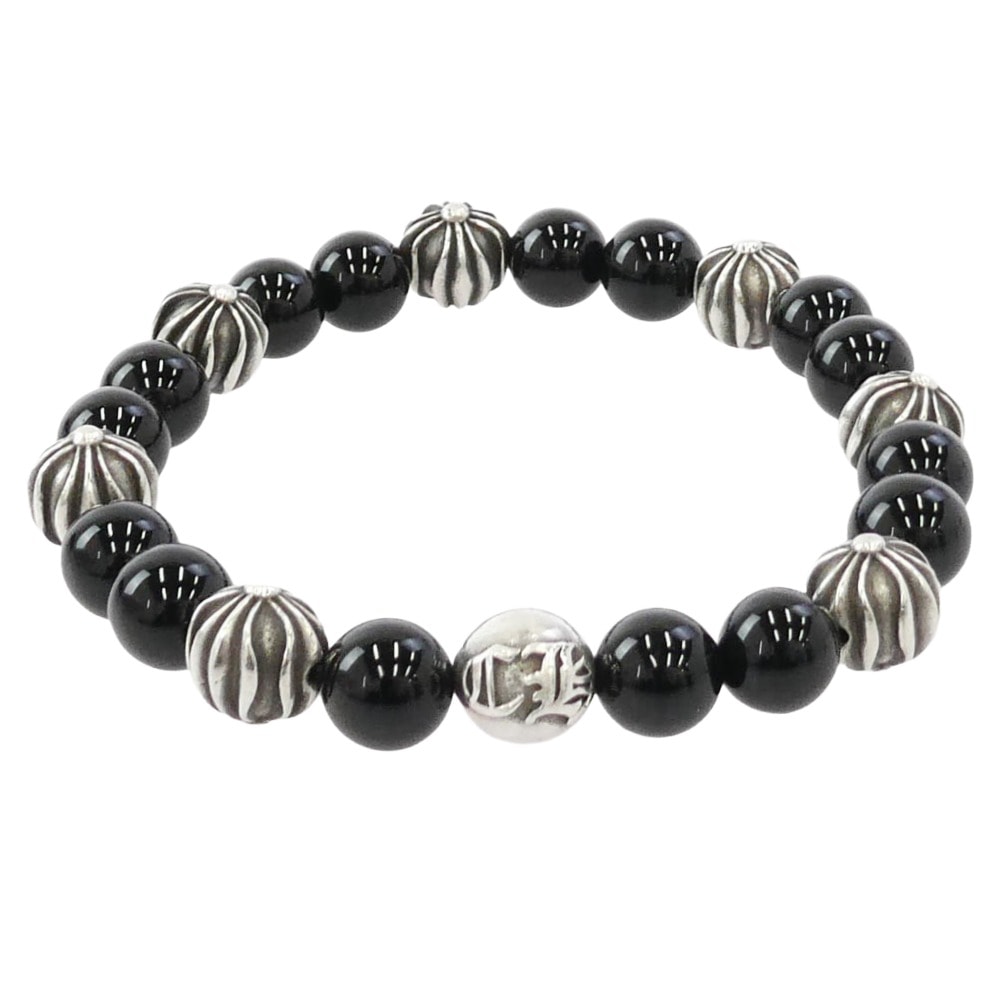 Chrome Hearts BEAD 8 Silver Elements Bead Bracelet "Black/Silver"