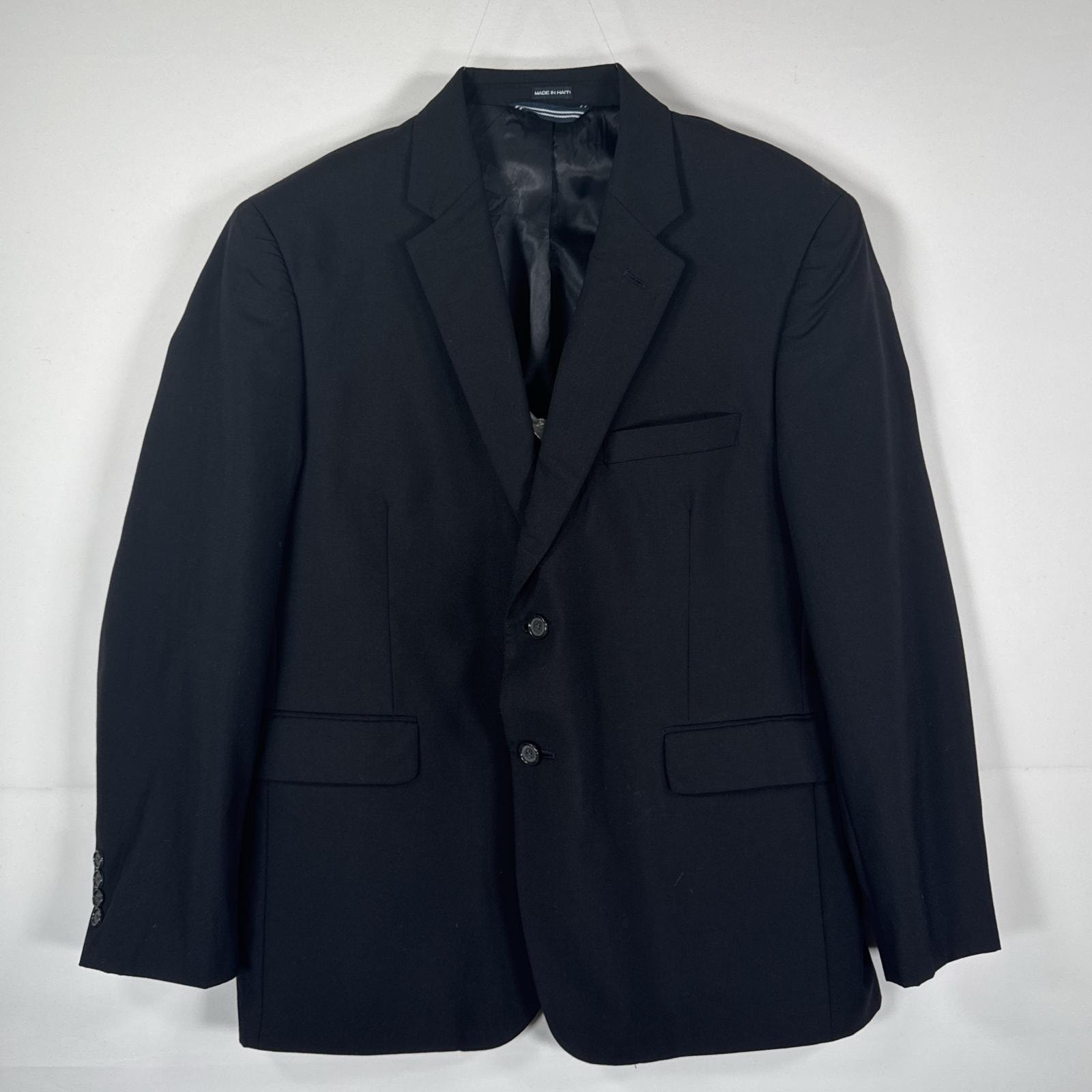 古着 ノーティカ NAUTICA テーラードジャケット ブレザー スーツ 44S  ブラック 無地 メンズ