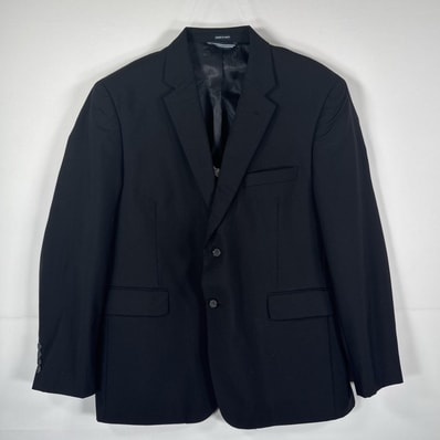 古着 ノーティカ NAUTICA テーラードジャケット ブレザー スーツ 44S ブラック 無地 メンズ
