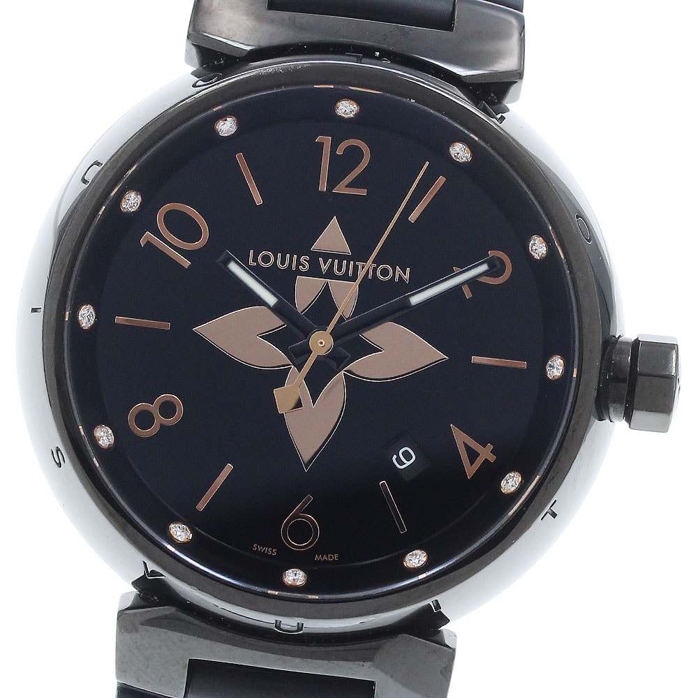 ☆良品 ルイ・ヴィトン タンブール オールブラック GM メンズ 【中古】