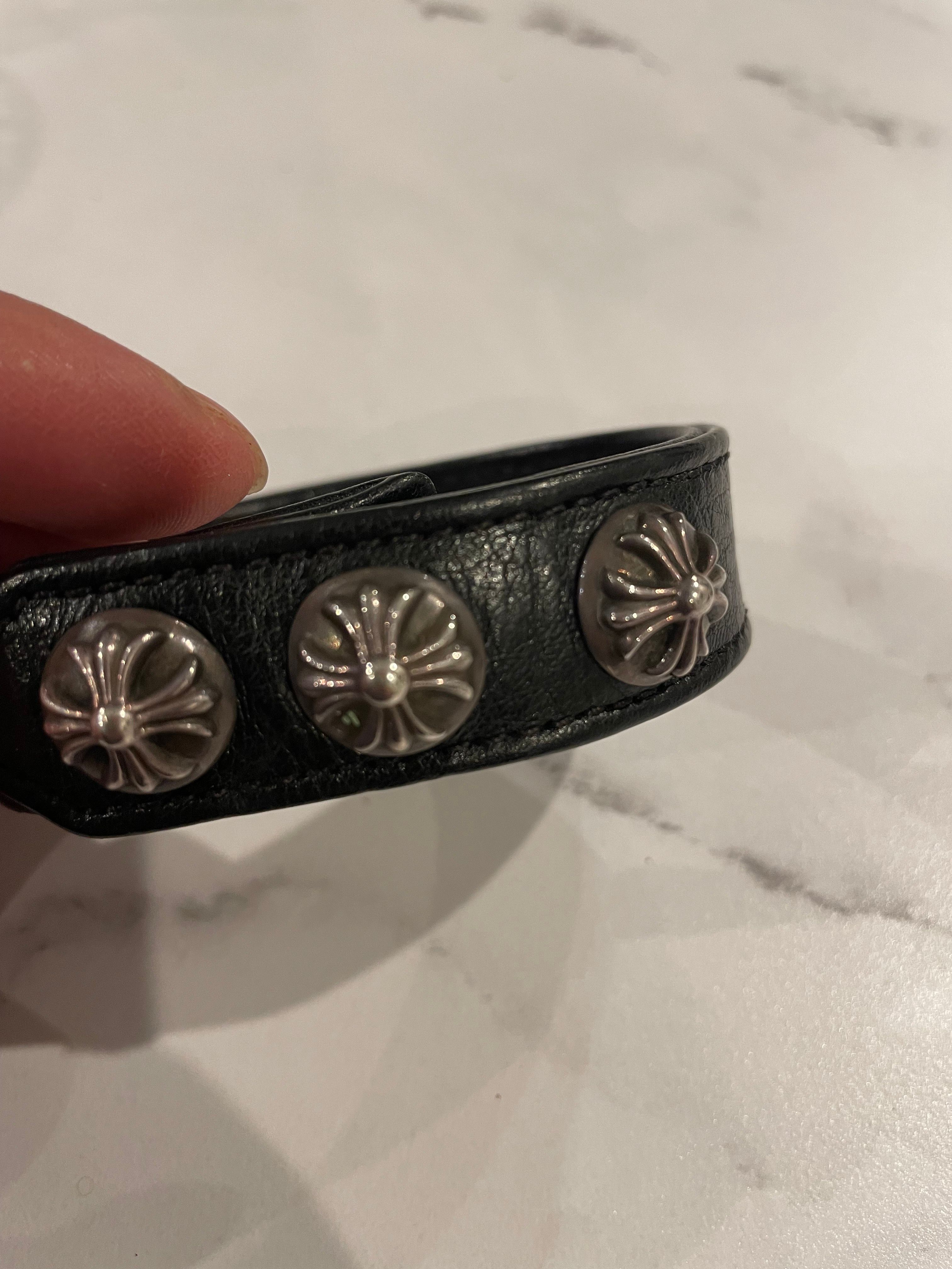 Chrome Hearts 3 Button 2 Snap Bracelet Cross "Black"