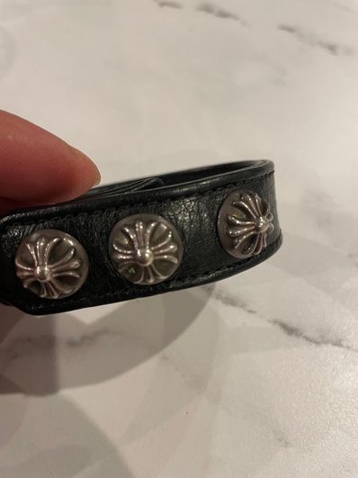 Chrome Hearts 3 Button 2 Snap Bracelet Cross "Black"