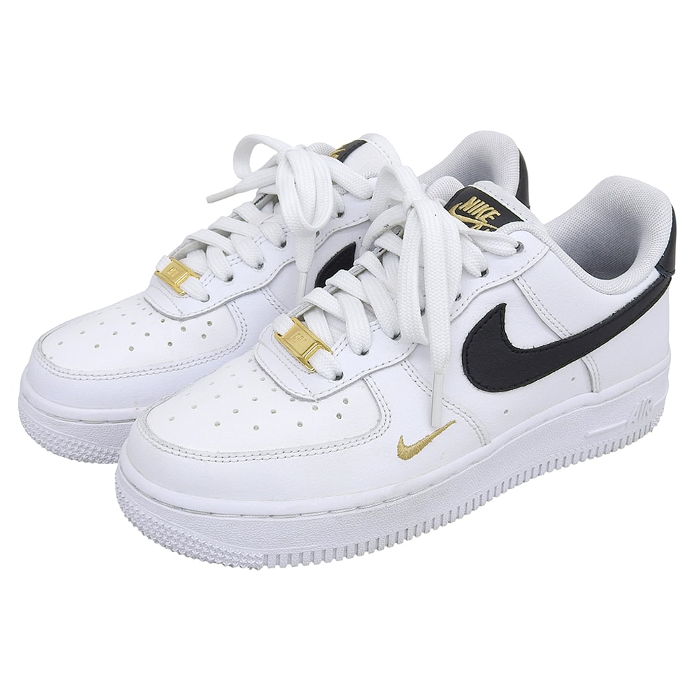 ナイキ 美品 Air Force 1 Low Essential スニーカー シューズ レディース WMNS ホワイト×ブラック 22cm CZ0270-102 5(US)
