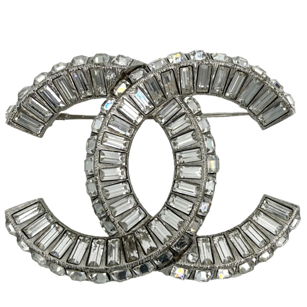 CHANEL シャネル ブローチ ココマーク アクセサリー ラインストーン    B24V シルバー レディース 約24.3g 2024年【中古品】