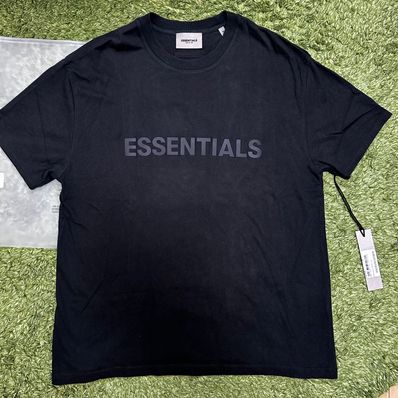 FEAR OF GOD ESSENTIALS 3D Silicon Applique Boxy T-Shirt "Black"