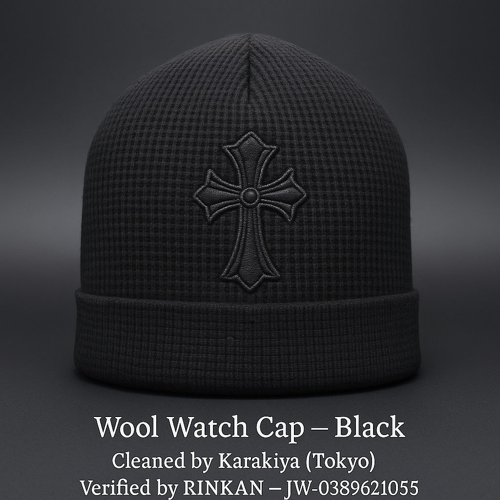 CHROME HEARTS クロス刺繍ビーニー 黒 鑑定付