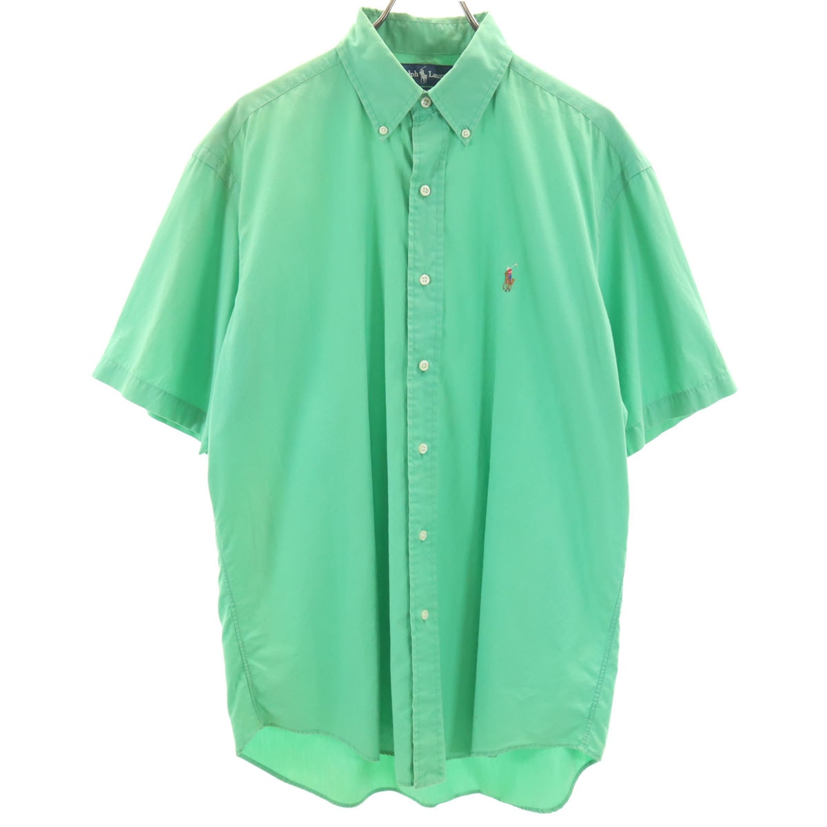 RALPH LAUREN ラルフローレン 半袖 ボタンダウンシャツ M グリーン系