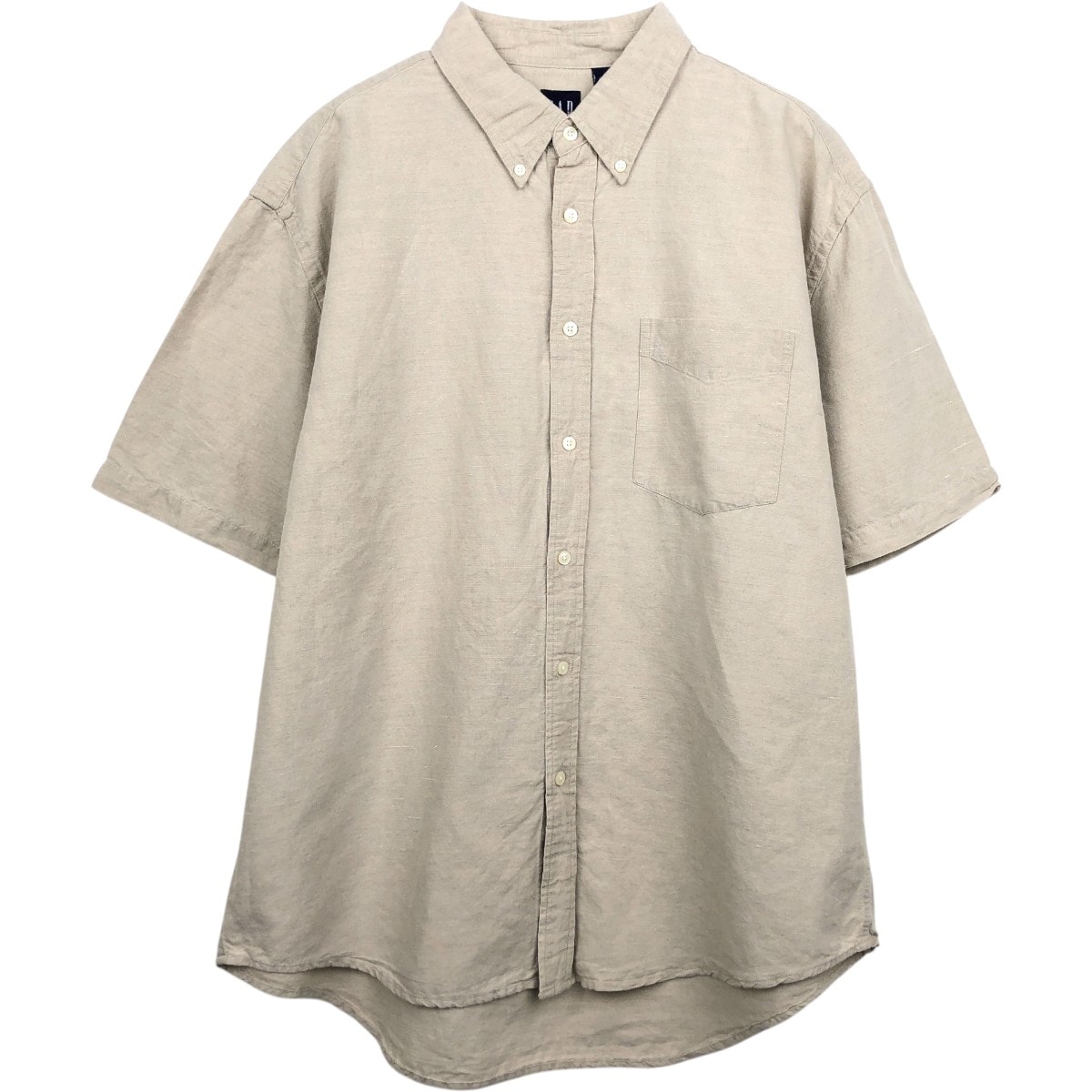 古着 90年代 ギャップ GAP オールドギャップ 半袖 コットン×リネン ボタンダウンシャツ メンズL相当 ヴィンテージ/eaa660614