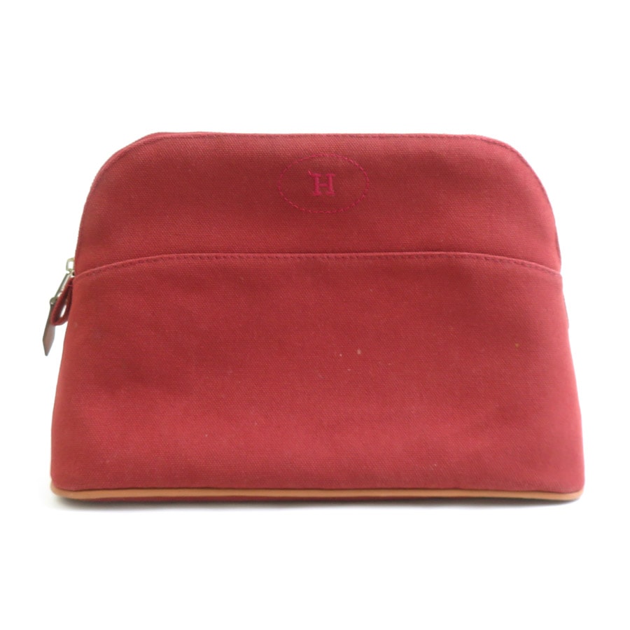 エルメス HERMES ポーチ ボリードポーチMM コットン レッドブラウン ユニセックス【中古】 56723a