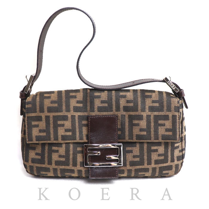 FENDI フェンディ ズッカ バゲット ショルダーバッグ ブラウン 26424 レディース【中古】