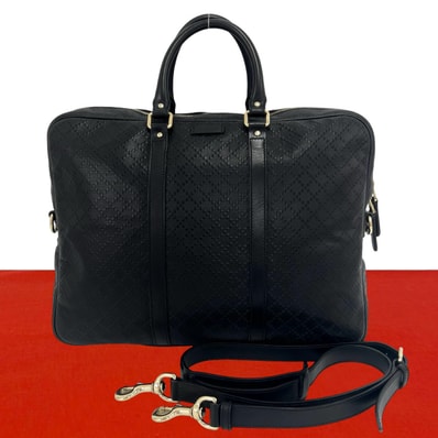 GUCCI グッチ ディアマンテ レザー PVC ショルダーバッグ ブラック
28413