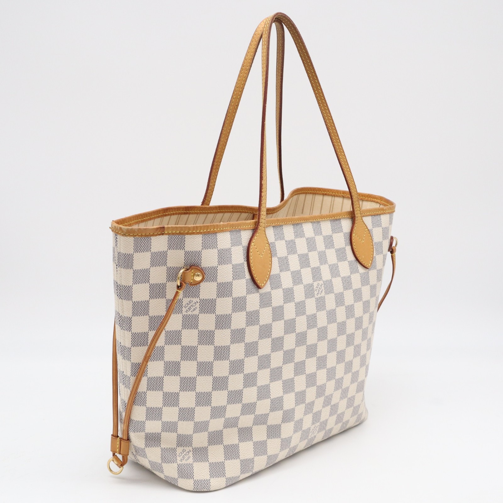 LOUIS VUITTON ルイ・ヴィトン アズール ネヴァーフルMM 旧型 N51107 ハンドバッグ ホワイト グレー コーティングキャンバス レディース