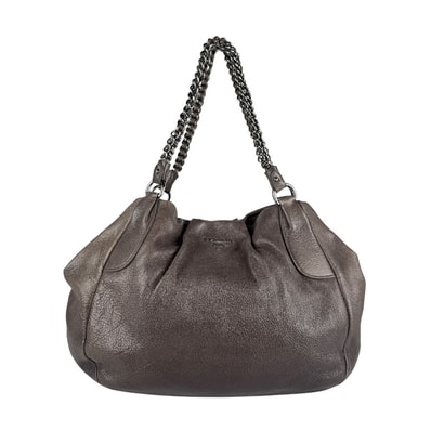 プラダ PRADA ショルダーバッグ レザー カーキブラウン レディース BR3952【中古】 z7119