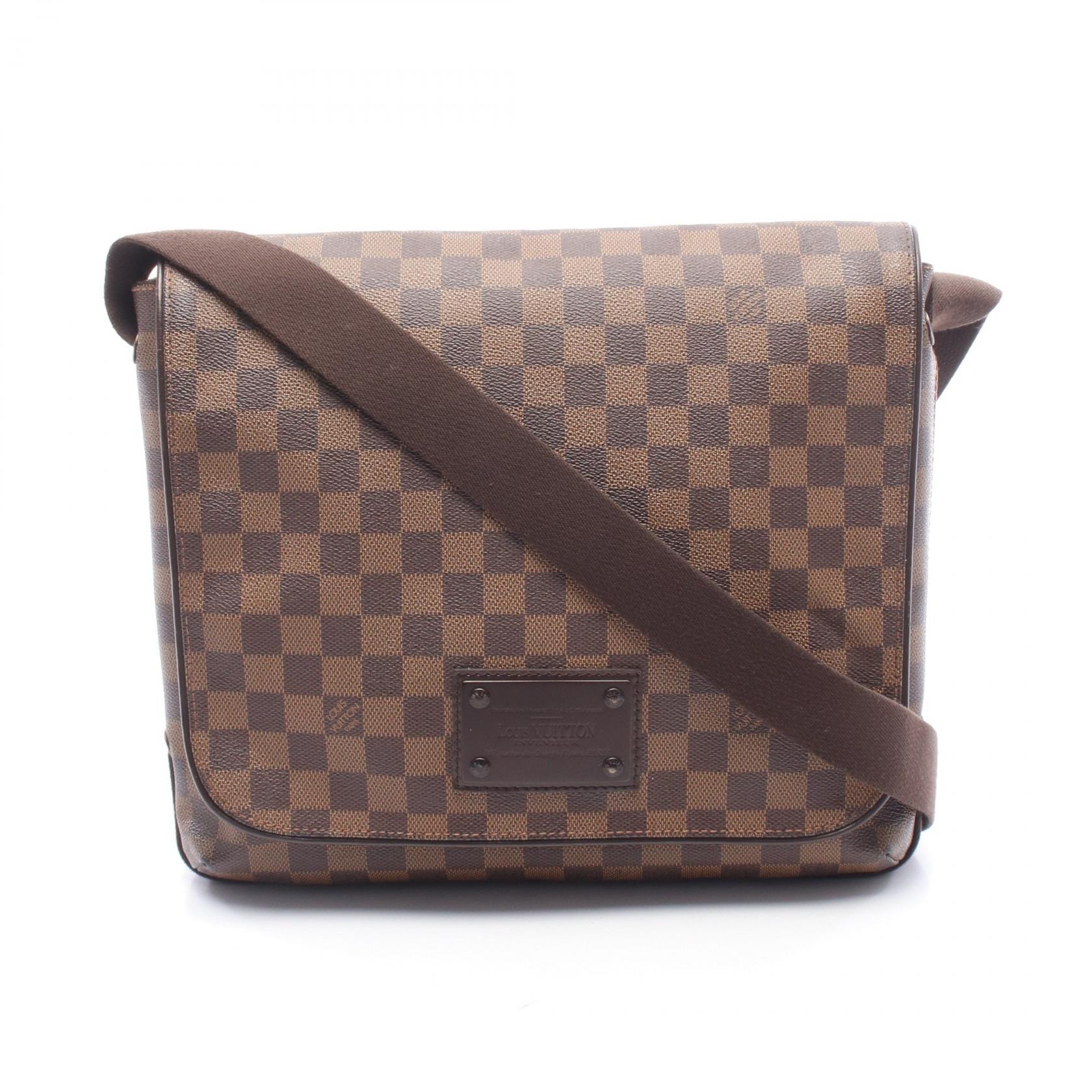 ルイ・ヴィトン LOUIS VUITTON ブルックリンMM ショルダーバッグ バッグ PVCコーティングキャンバス レザー ダミエ エベヌ メンズ レディース ブラウン系 N51211 【中古】