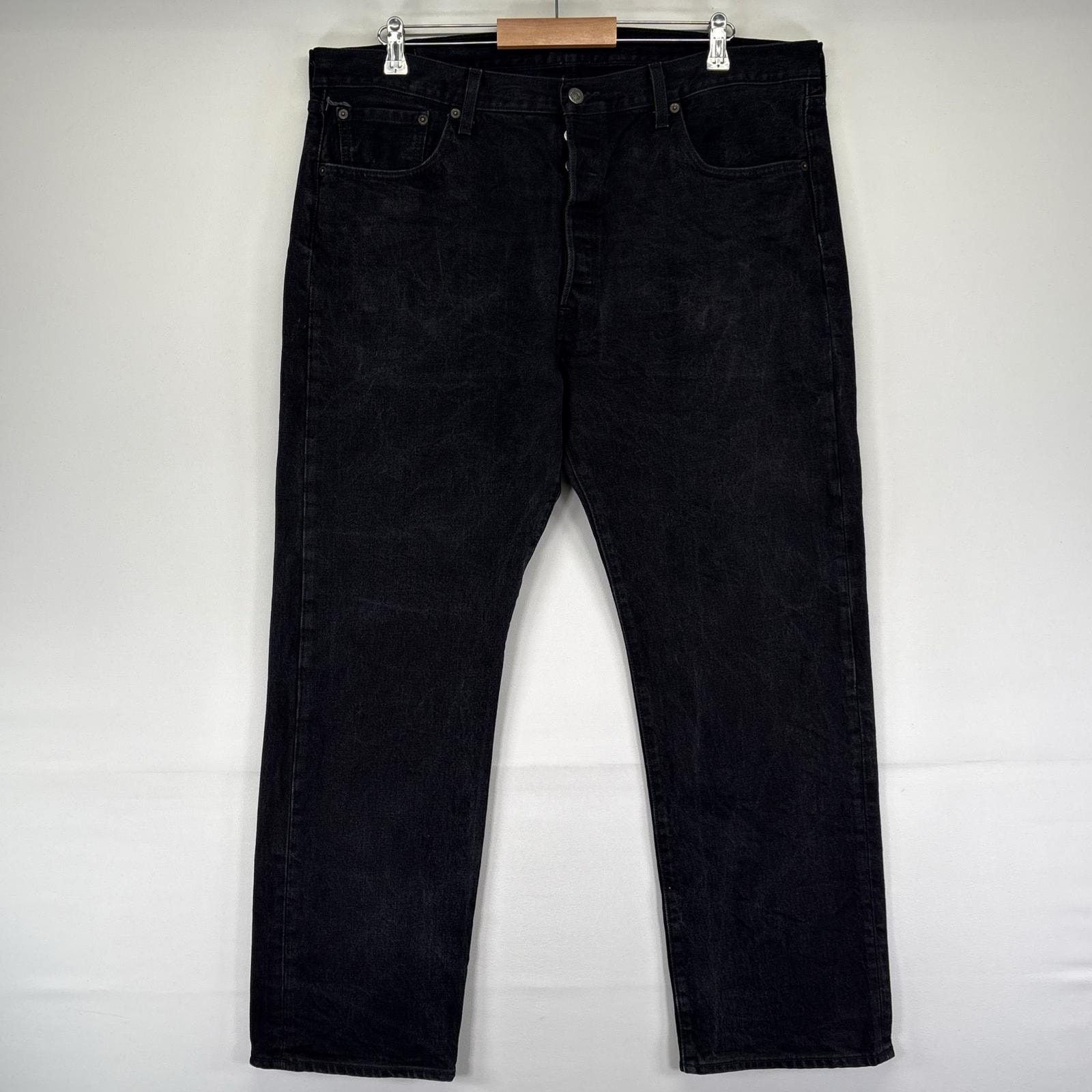 古着 リーバイス Levi's デニム パンツ 501 ストレート ボタンフライ ジーパン 大きいサイズ w40 L30  ブラック系 メンズ