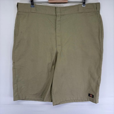 古着 ディッキーズ Dickies パンツ ハーフパンツ ワンポイントロゴ ショーツ ジッパーフライ 半ズボン ワーク w42 ベージュ系 メンズ