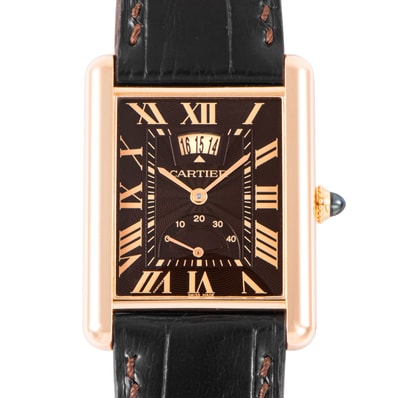 CARTIER カルティエ タンクルイ マニュアルデイト W1560002 K18PG【中古】