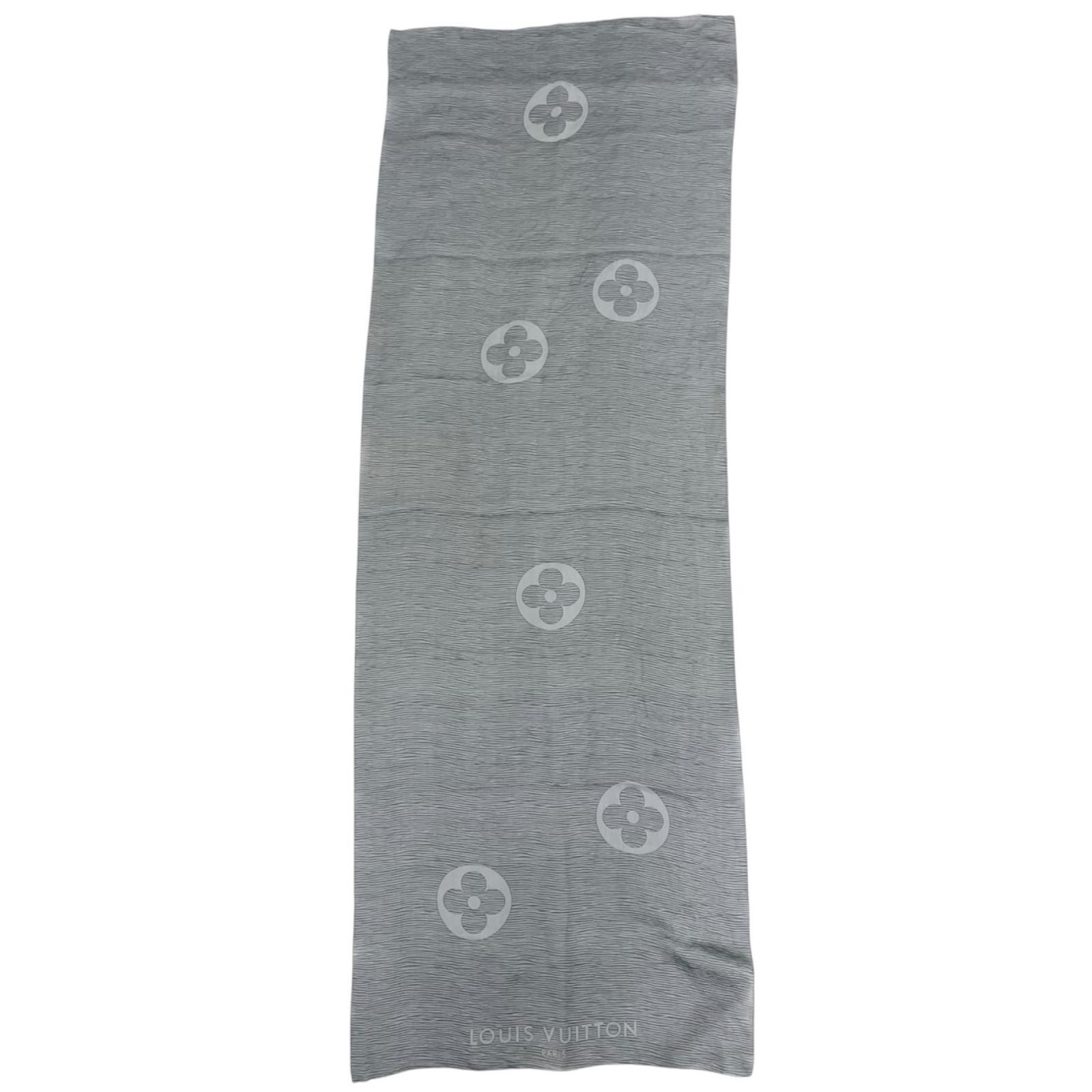 LOUIS VUITTON ルイ・ヴィトン ストール グレー レディース【中古】