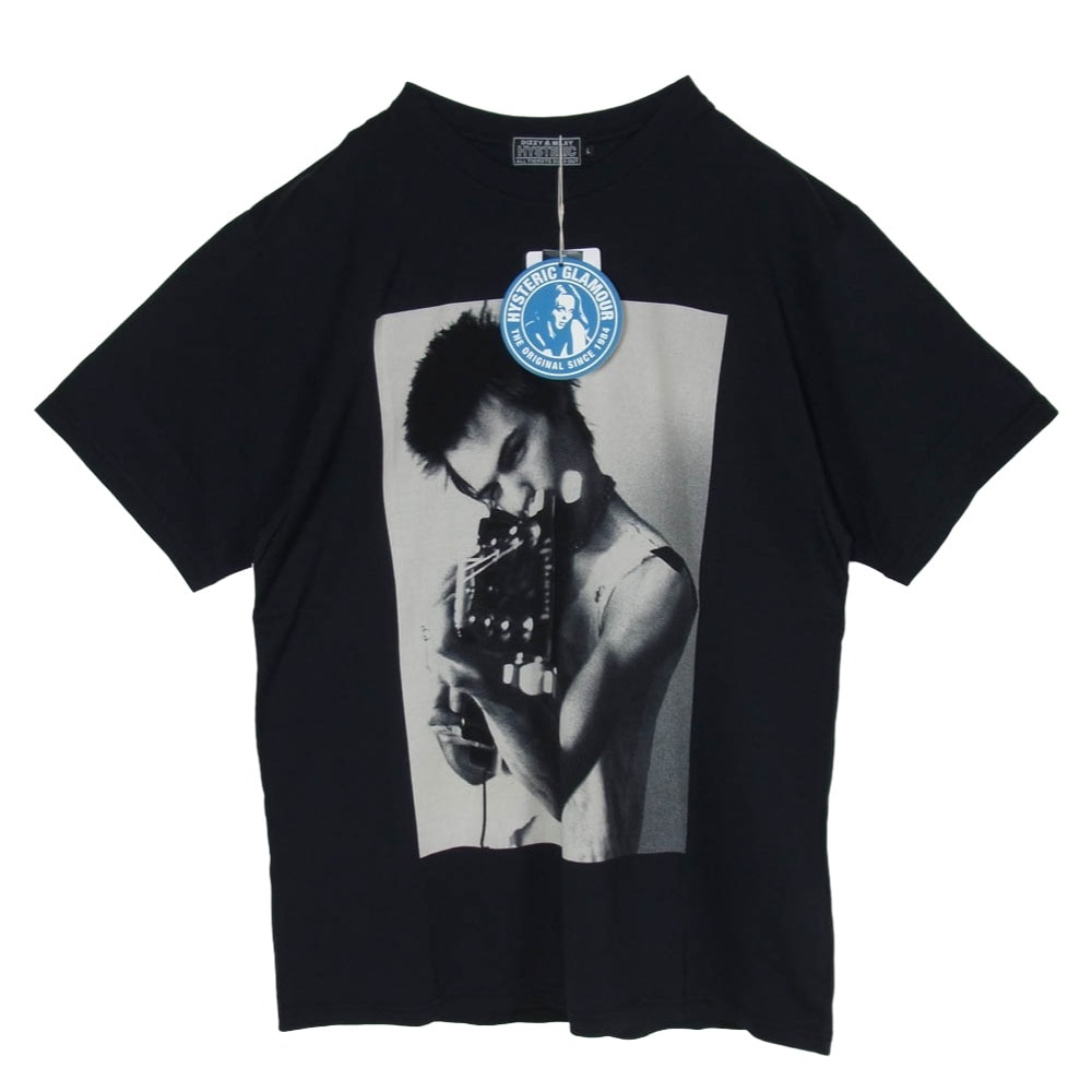 HYSTERIC GLAMOUR ヒステリックグラマー Tシャツ 26SS 02261CT36 DENNIS MORRIS/SID STOCKHOLM 1977 デニス・モリス グラフィック プリント Tシャツ ブラック系 L【極上美品】【中古】