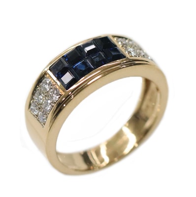 【美品】CARTIER カルティエ ディアブロ リング・指輪 イエローゴールド サファイア ダイヤモンド 18金 K18YG Au750 ジュエリー レディース サイズ 約17号 #57