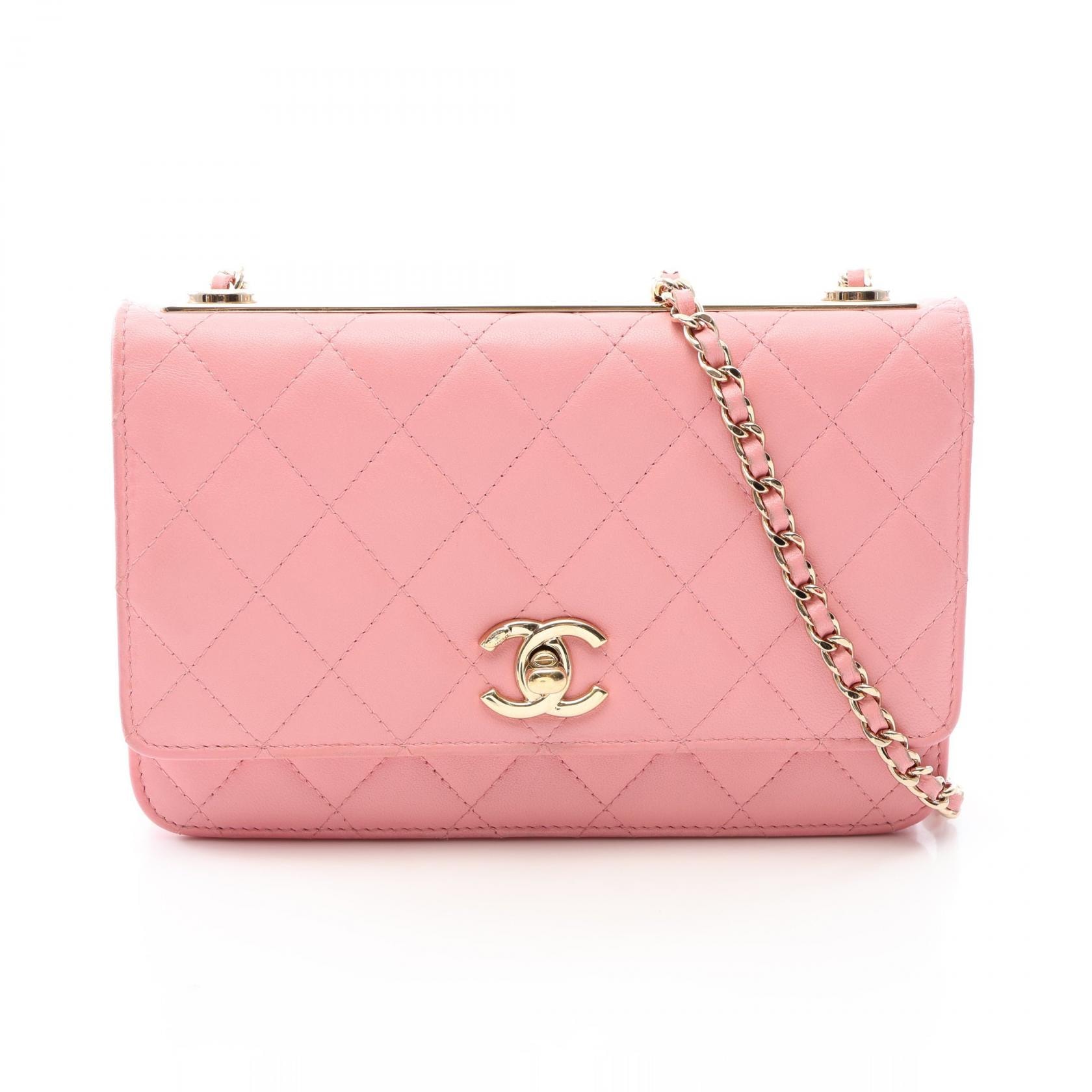 シャネル CHANEL トレンディCC マトラッセ ショルダーバッグ バッグ ラムスキン(羊革) レディース ピンク系 A809682 【中古】