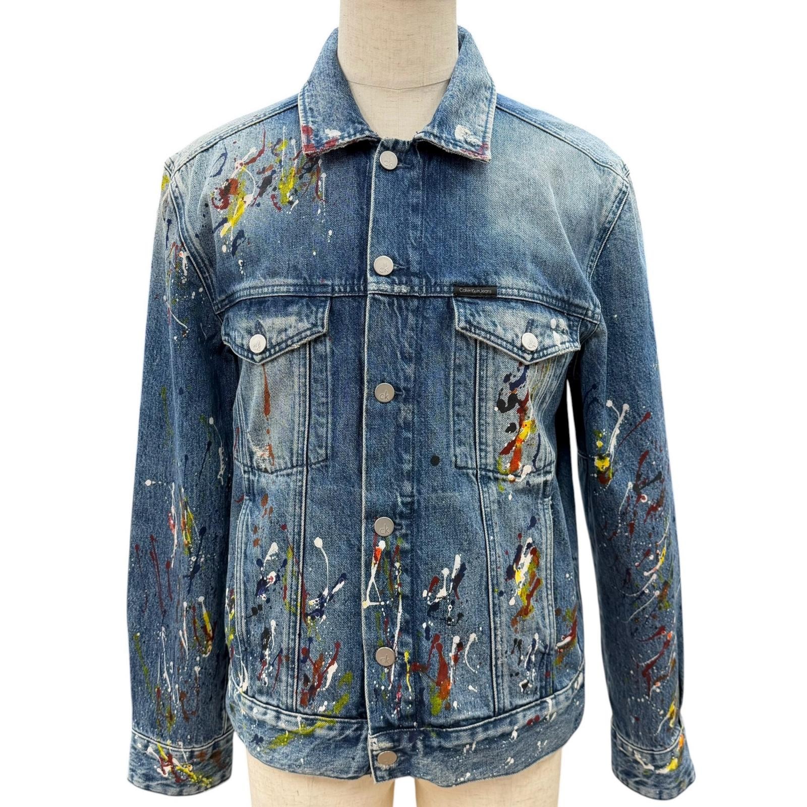 美品 カルバンクラインジーンズ デニムジャケット ブルー メンズ L
