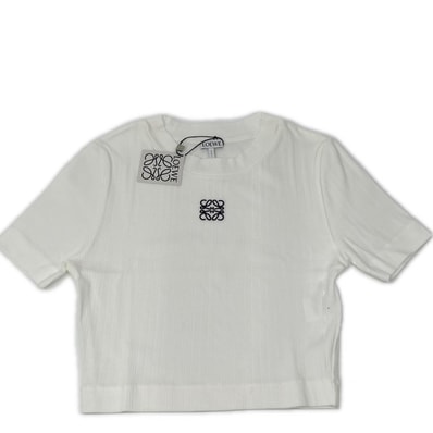 ロエベ S540Y07XCD ホワイト アナグラム コットンTシャツ S