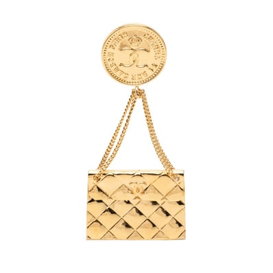 シャネル ココマーク マトラッセ バッグモチーフ ブローチ ゴールド メッキ レディース CHANEL 【中古】