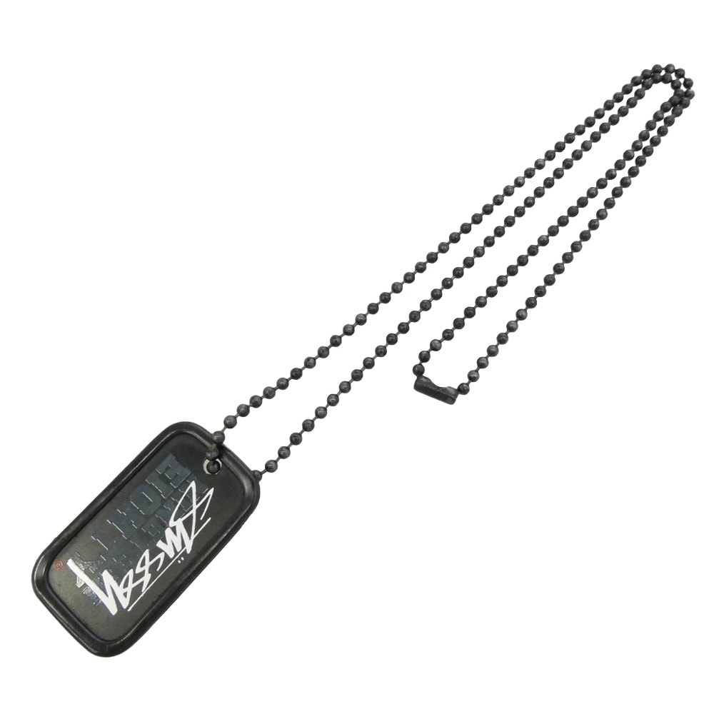 STUSSY ステューシー NINETEEN EIGHTY ストックロゴ ドッグタグ ネックレス ブラック系【中古】