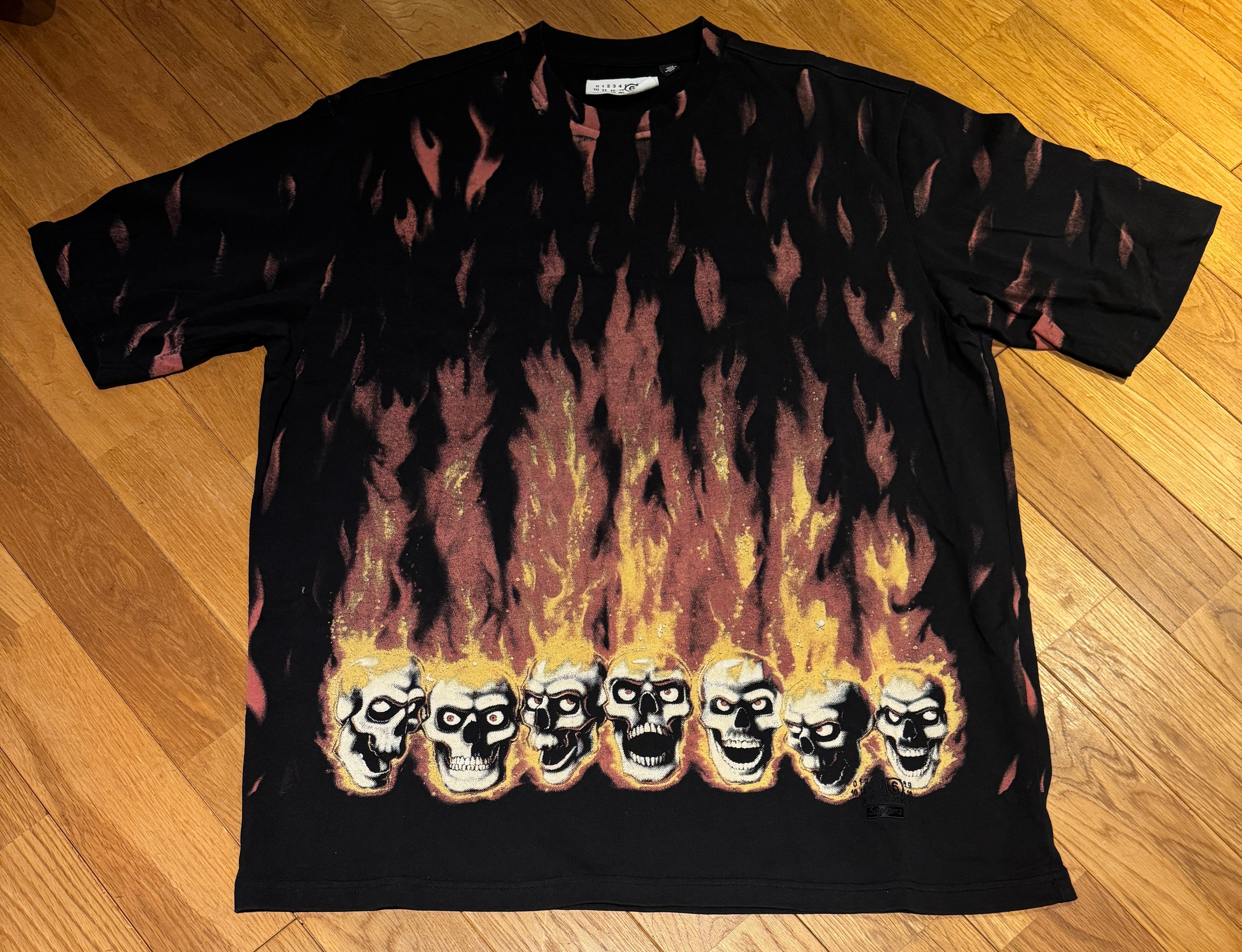 Supreme x MM6 Maison Margiela Liquid Blue Oversized Tee "Black"