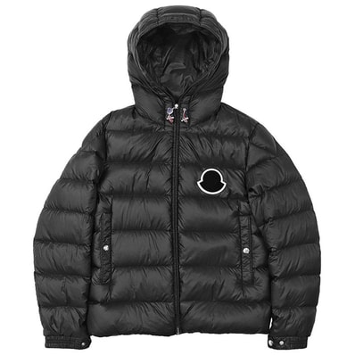 モンクレール 2019年製 SASSIERE DOUDOUNE LEGER デカロゴワッペン ダウンジャケット メンズ ブラック 1 MONCLER