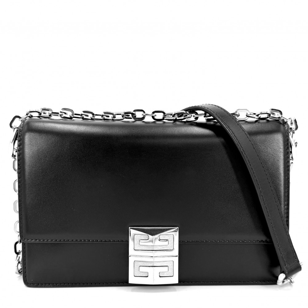 GIVENCHY ジバンシィ ショルダーバッグ 4G スモールチェーンバッグ 肩掛け 斜め掛け ジバンシー BB50HEB15S レザー    ブラック 黒 シルバー金具 レディース【中古品】