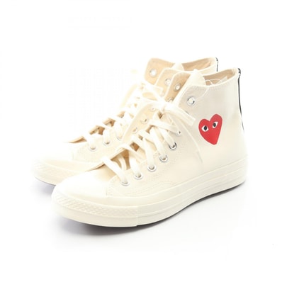 プレイコムデギャルソン PLAY COMME des GARCONS PLAY COMME des GARCONS × CONVERSE スニーカー 靴 キャンバス メンズ ホワイト系 / ブラック系 AZ-K129-001-211 【中古】