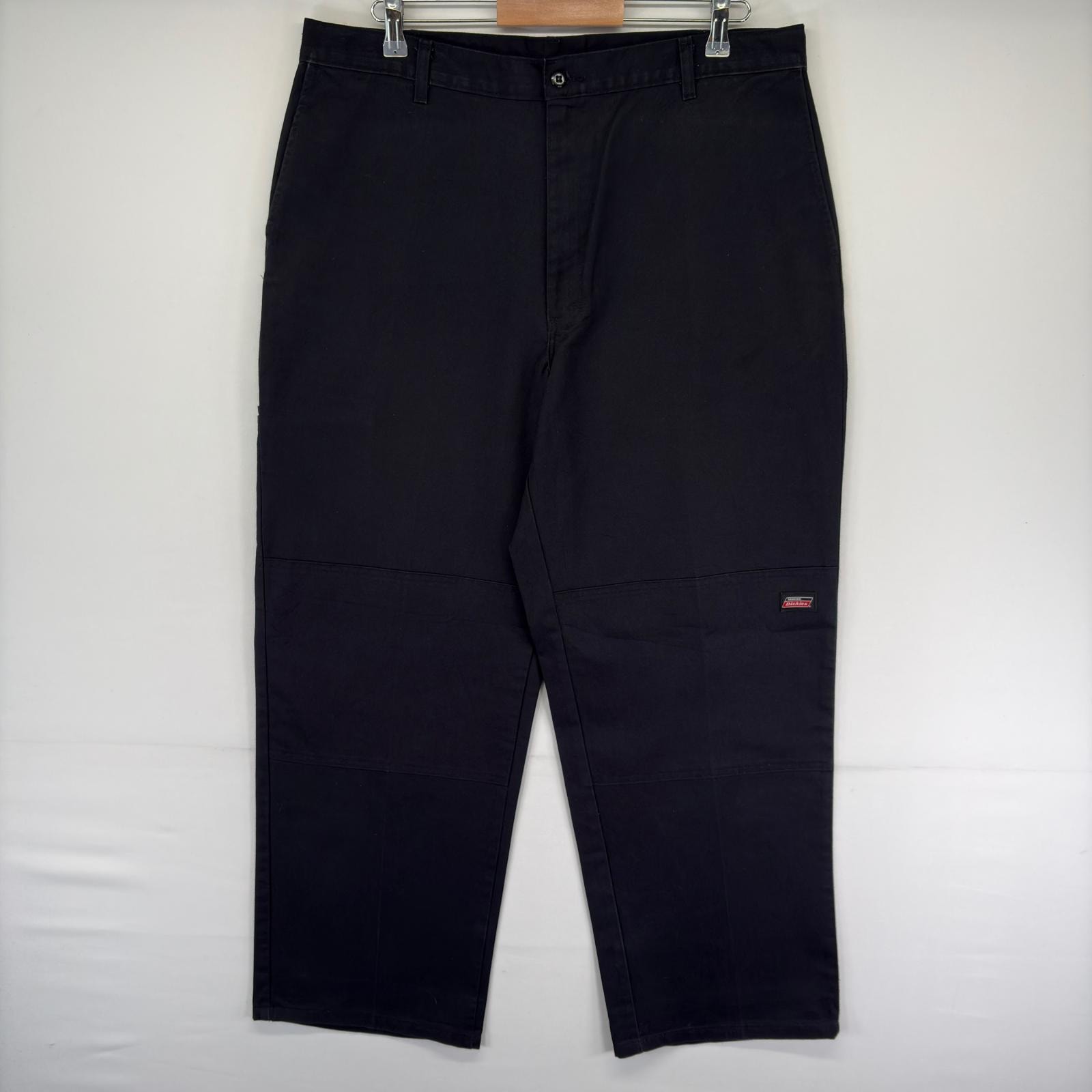 古着 ディッキーズ Dickies パンツ ダブルニー ジッパーフライ ワンポイントロゴ ツールポケット W38 L32  ブラック系 メンズ