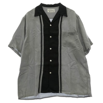 WACKO MARIA ワコマリア 半袖シャツ two tone 50's shirt ツートン 半袖 オープンカラー シャツ グレー系 XL【中古】