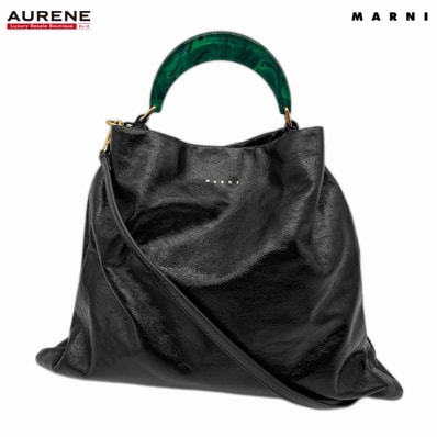 MARNI マルニ ヴェニス VENICE 2WAY ハンドバッグ
ホーボー パテントレザー ミディアム ブラック レディース
【中古】