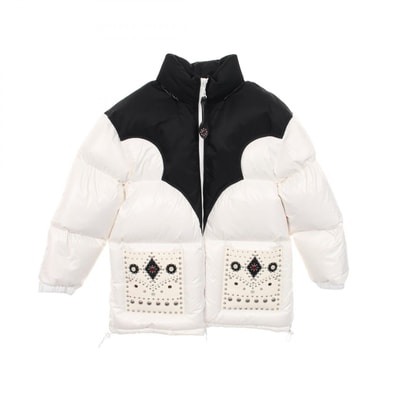 ルイ・ヴィトン LOUIS VUITTON ダウンジャケット 衣料品 アウター ナイロン レディース ホワイト系 / ブラック系 RW212B H32 FLOW58 【中古】