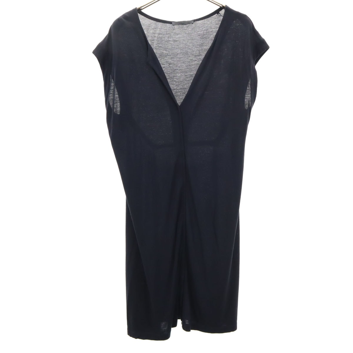 JIL SANDER ジルサンダー イタリア製 ノースリーブ スキッパーカラー ワンピース 32 ネイビー