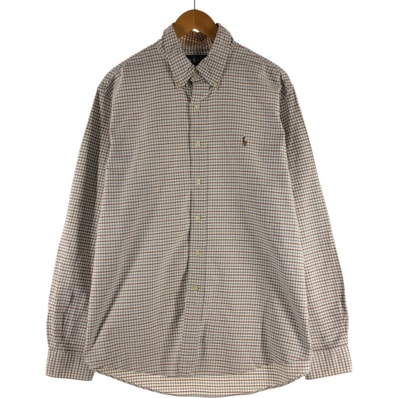 古着 ラルフローレン Ralph Lauren CUSTOM FIT 長袖 ボタンダウンチェックシャツ メンズXL相当/eaa535711