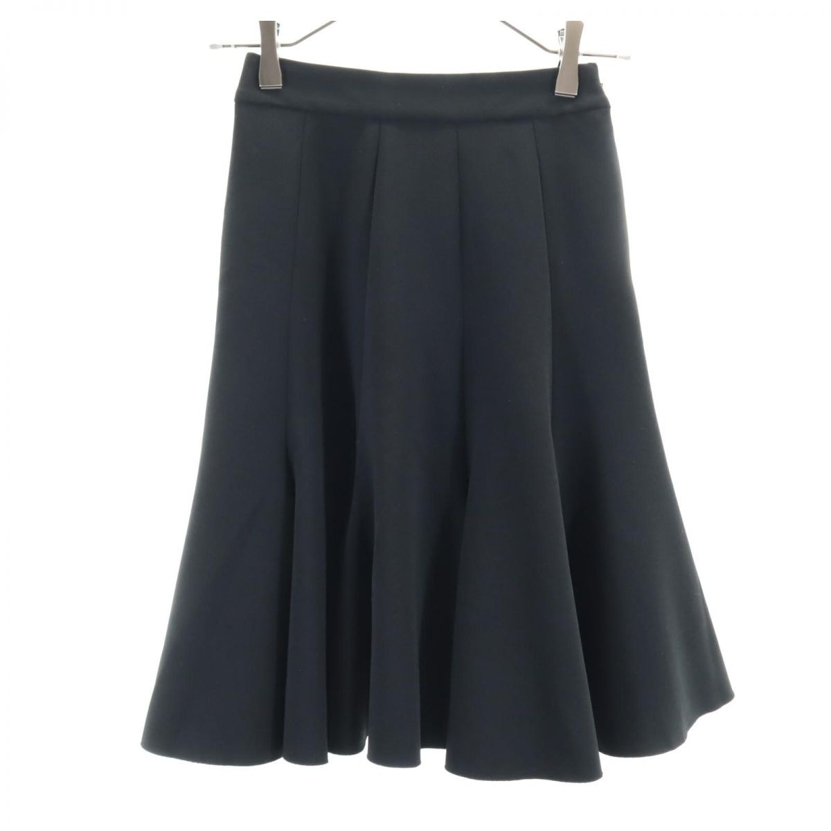 LANVIN ランバン 日本製 ミディ丈 フレアスカート 36 黒