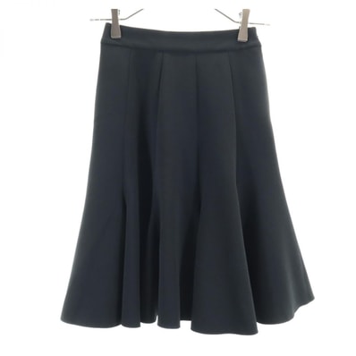 LANVIN ランバン 日本製 ミディ丈 フレアスカート 36 黒