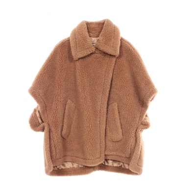 マックスマーラ MAX MARA TEBE テベ テディベア ケープ ポンチョ 衣料品 アウター シルク キャメル レディース ブラウン系 【中古】