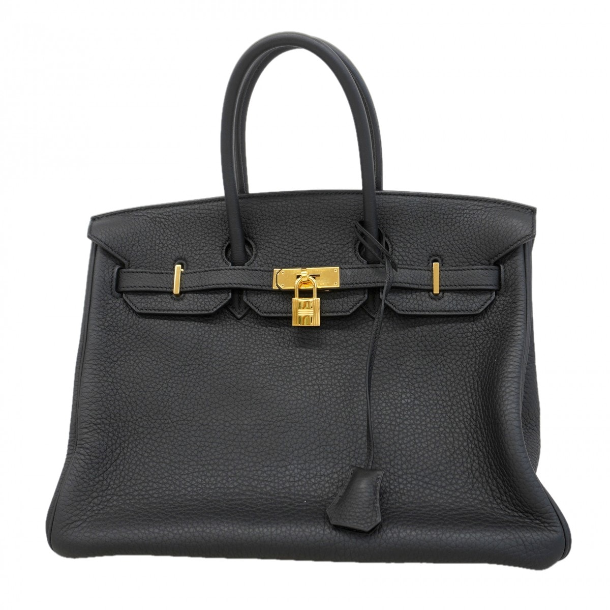 【6ec2889】エルメス ハンドバッグ バーキン35 トリヨンクレマンス ブラック ゴールド金具 □O刻印【中古】レディース