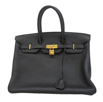 【6ec2889】エルメス ハンドバッグ バーキン35 トリヨンクレマンス ブラック ゴールド金具 □O刻印【中古】レディース